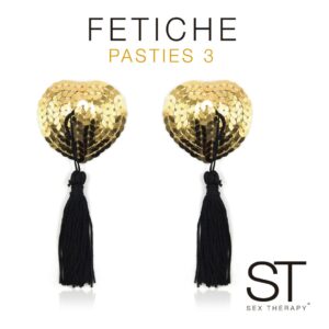 Pezoneras de corazón color dorado