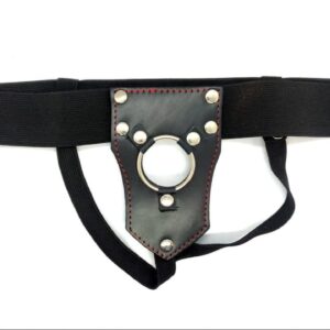 Arnés de cuero porta dildo